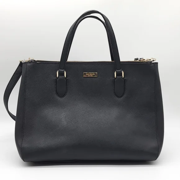 Kate Spade New York Black Leighann Laurel Way Lane Satchel Shoulder Bag Handbag - Picture 2 of 16